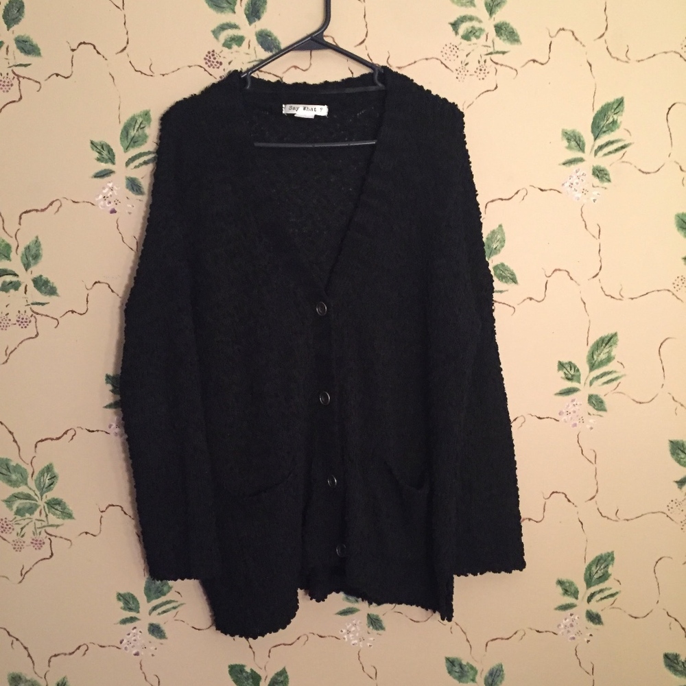 ❌SOLD❌Black Popcorn Cardigan